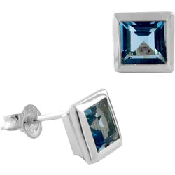 Acalee 70-1021-02 Topas-Ohrringe Weißgold 333 Stecker mit Topas Swiss Blau