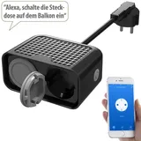 Luminea Home Control Outdoor-WLAN-2-fach-Steckdose komp. zu Amazon Alexa & Google Assistant