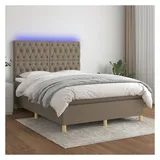 vidaXL Boxspringbett 140 x 200 cm Taupe