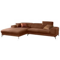 W.SCHILLIG Ecksofa piedroo, Kopfteilverstellung, wahlweise mit Sitztiefenverstellung, Breite 303cm braun