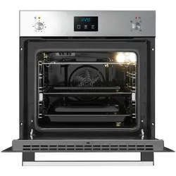 Klugmann Einbaubackofen KGO600.5GFX, 1-fach-Teleskopauszug, Heißluft, Umluft, Grill-/Brat-System Edelstahl, Digital Uhr, Touch Display