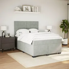 vidaXL Boxspringbett 140 x 200 cm Hellgrau