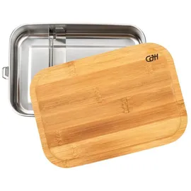 Herbertz Edelstahl Lunch Box Mit Trenner Und Bambus-Deckel - XL