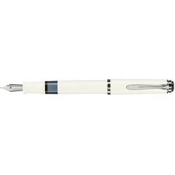 Pelikan M205, Edelstahl, Weiß, Integriertes Befüllsystem, Harz, Kursiv nib, Edel