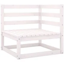 vidaXL 2-tlg. Garten-Lounge-Set mit Kissen Weiß Kiefer Massivholz