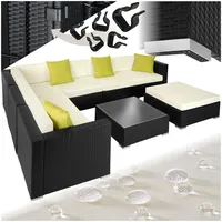 Tectake Marbella Loungeset schwarz