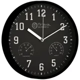 Miraval Wanduhr Thermometer Hygrometer 250 mm Küchenuhr Wohnzimmer Luftfeuchtigkeit