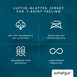 schlafgut Bettbezug SCHLAFGUT "Knitted Jersey uni, aus Bio-Baumwolle mit Elasthan, Reißverschluss", blau (petrol deep), B:155cm L:220cm, Jersey, Obermaterial: 95% Baumwolle, 5% Elasthan, Bettbezüge, bügelfrei, Mix & Match Bettwäsche: passender Kissenbezug