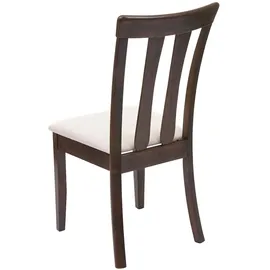 Mendler 2er-Set Esszimmerstuhl HWC-G46, Küchenstuhl Stuhl, Stoff/Textil Massiv-Holz dunkles Gestell, beige