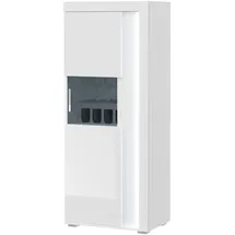 inn.furn Vitrine, Weiß, Hochglanz, 60 cm, mit Soft-Close Sunroof