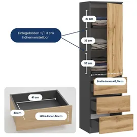 home collective Kleiderschrank 50 x 40 x 180 cm Anthrazit