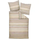 JANINE Davos Gestreift Beige 135 x 200 cm + 80 x 80 cm