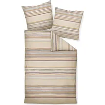 JANINE Davos Gestreift Beige 135 x 200 cm + 80 x 80 cm