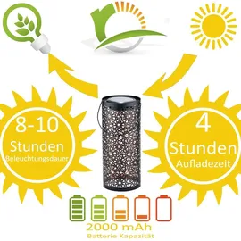 Marrakesch Orient & Mediterran Interior Laterne Metall 30 cm 2er Set schwarz