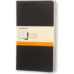 Moleskine Cahier Journals Linierte Notizbücher L schwarz 3 St.