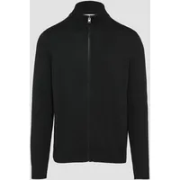 S.Oliver Strickjacke mit Stehkragen aus Baumwolle, Black, XXL