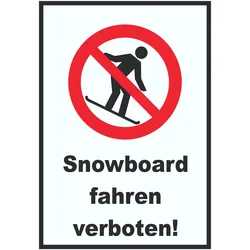 Snowboard fahren verboten Schild A5 (148x210mm)