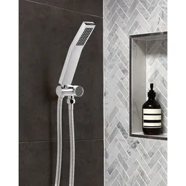 Beliani Handbrause Silber Metall Rechteckig Stab 1 Strahlart Modern Klassisch Duschkopf Badezimmer Stabhandbrause Stabbrause