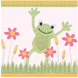 A.S. Création Borte selbstklebend Frösche Kinderzimmer 5 m x 10 cm Grün-Weiß