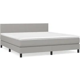 vidaXL Boxspringbett mit Matratze Hellgrau 160x200 cm Stoff