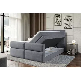 altdecor Boxspringbett BOXI3-Z KING - 160x200 - H3/H4 - Dunkelgrau