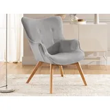 s-style möbel Lounge-Sessel Lenari Cordstoff 71 x 96 x 86 cm Grau