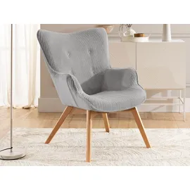 s-style möbel Lounge-Sessel Lenari Cordstoff 71 x 96 x 86 cm Grau
