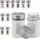 Relaxdays Gewürzstreuer, 12er Set, 3 Streugrade, Gewürze & Kräuter, Gewürzgläser, 90 ml, Glas Edelstahl, weiß/Silber