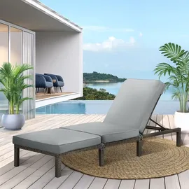 Svita Peach Sonnenliege 196 x 66 x 22 cm Grau