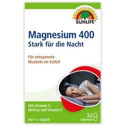 SUNLIFE Magnesium Stark für die Nacht 32 Tabletten 38,4g Vegane Rezeptur