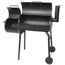 TOMAHAWK Holzkohlegrill | aus rostfreier Stahl | Grillfläche 53x30 cm | Feuerstelle | Räucherkammer | Ventil zur Regulierung | Thermometer