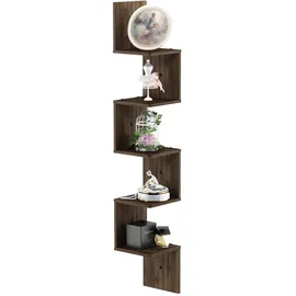 Furinno Wandregal 5-stufig 0 x 0 x 0 cm Columbia-Walnuss