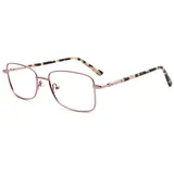PACIEA Lesebrille Damen Herren Rechteckig Hochwertige Legierung Blaulichtfilter rosa 1.0