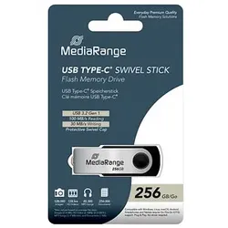 MediaRange USB-Stick schwarz, silber 256 GB