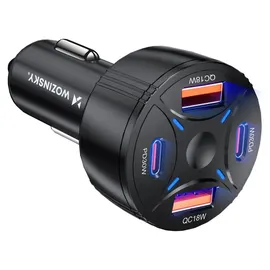 wozinsky Kfz-ladegerät 2x Usb-c 2x Usb-a 60w - Schwarz