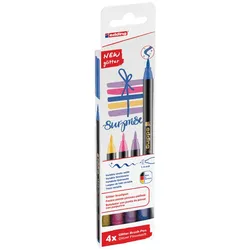 EDDING 4-1340-4-3, 4 Farben, Blau, Ocker, Pink, Violett, Pinselspitze, 1 mm, 6 m