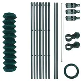 Estexo Maschendrahtzaun Komplettset 1,25 x 15 m Gartenzaunset Gartenzaun Zaunset grün