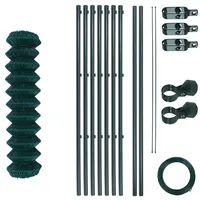 ESTEXO Maschendrahtzaun Komplettset 1,25 x 15 m Gartenzaunset Gartenzaun Zaunset grün