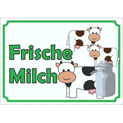 Werbeaufkleber Aufkleber Frische Milch A4 (210x297mm)