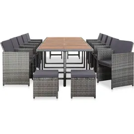 vidaXL Garten-Essgruppe 15-tlg. Anthrazit