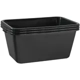 BURI 3x Mörtelkasten 65 Liter Mörtelwanne 71x46cm Mörtelkübel Zementwanne Speiswanne verstärkt extra robust, schwarz aus Deutschland