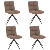 Home Deluxe Esszimmerstuhl drehbar 4er Set NODA – Webstoff Graubraun,
