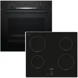 Bosch Herdset Backofen mit Induktionskochfeld schwarz - autark
