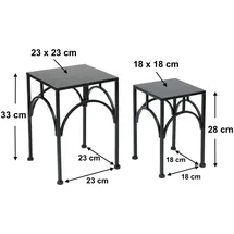 DanDiBo Ambiente Blumenhocker 2er Set 60 x 30 cm Schwarz