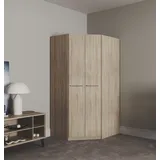 Eckkleiderschrank PRIESS "Barcelona Kleiderschrank Ecklösung Raumwunder", braun (struktureichefarben hell), B:95cm H:193cm T:95cm, Holzwerkstoff, Schränke, Eckkleiderschrank, in 2 Tiefen Schrank Eckschrank Garderobe