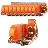 Baumarktplus 10x Spanngurt Ratschen Zurrgurt 10m 4t 4000kg 4to TÜV/GS ORANGE 2-tlg.