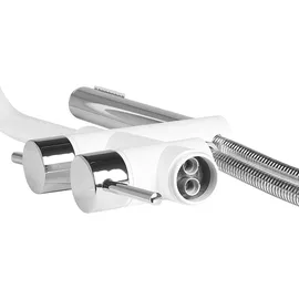 Beliani Freistehende Badewannenarmatur TUGELA Weiß / silber