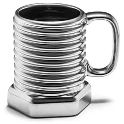 Gadget Master Schrauben-Tasse, spülmaschinenfest, 360 ml, Silber