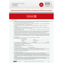 Baier & Schneider Vertragsformular Arbeitsvertrag gewerblich A4 selbstdurchschreibend Weiß
