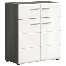 xonox.home Schuhschrank Salsa ca. 80x90x37 cm Weiß/Rauchsil.